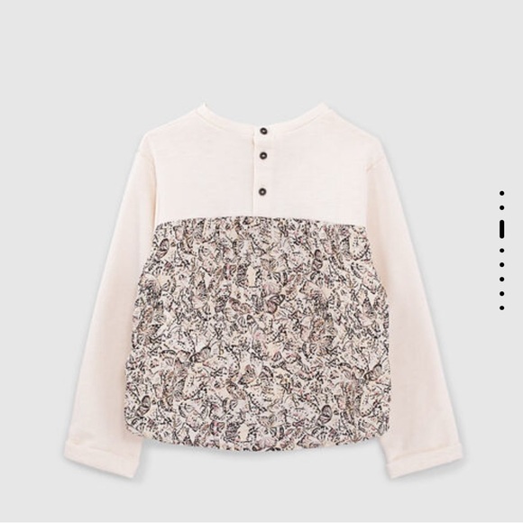 IKKS kids girls ecru mixed fabric embroidered Rock & Roll Sweatshirt 5A 100cm - Picture 3 of 9